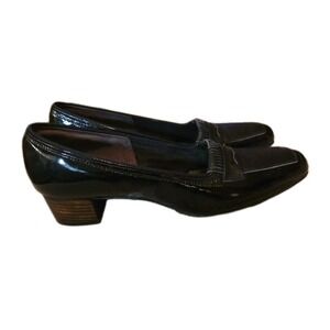 Florsheim Womens Black Ramblers Shoes 10 AA Heels Loafer Comfort Vintage NEW